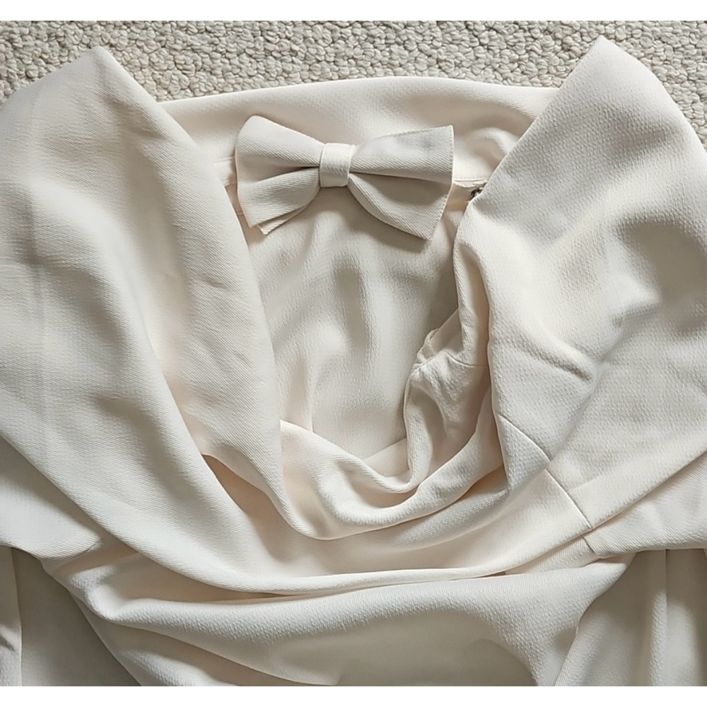 H&M White Blouse XXL Open Back Bow Detail - Picture 2 of 10